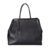 Black 2Jour Large Leather Top Handle Tote Bag