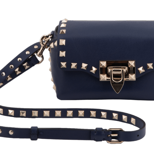 Navy Rochstud Mini Satchel Shoulder Crossbody Bag