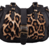 Black/White Leopard Print Tote Shoulder Bag