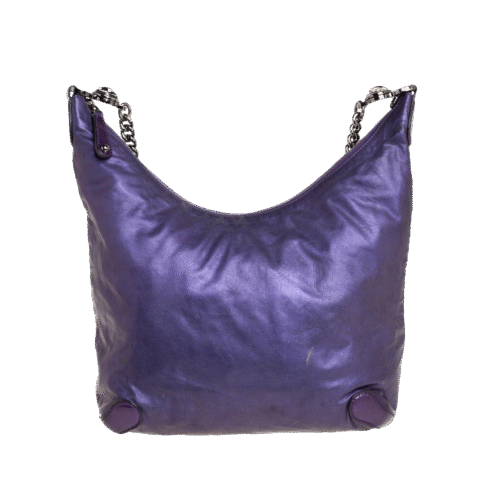Purple Metallic Hobo Shoulder Bag
