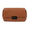 Camel Brown Quilted Flap Shoulder Bag��