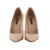 Beige Vernis Patent Leather High Heels Pointed Pump Shoes