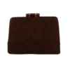 Brown Suede Clutch Top Clasp Bag