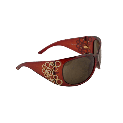 Burgundy Mask Embellished Sunglasses