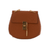 Camel Brown Drew Leather Large Cross body Bag