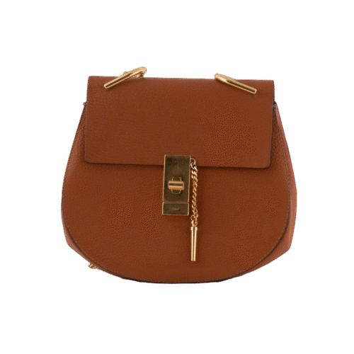 Camel Brown Drew Leather Large Cross body Bag