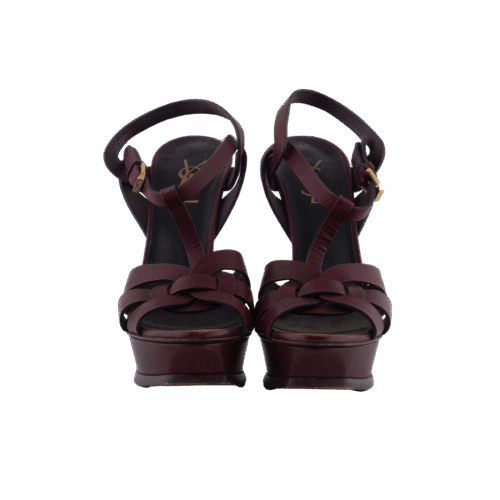 Brown Leather High Heel Sandals