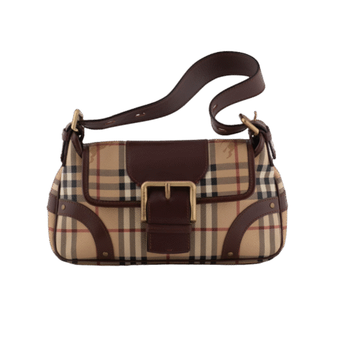 Beige Checkhouse Mini Shoulder Bag