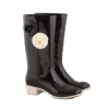 Black Camilia Vernis Rainboots