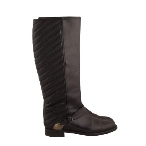 Black X Seude Knee Boots