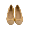 Beige Lace Embellished Ballerina Flat Shoes
