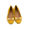 Yellow Mustard Bow detail ballerina Flats