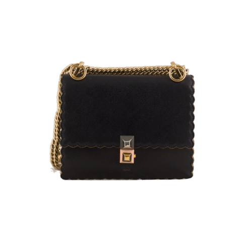 Black Leather Kan Shoulder Bag