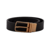 Brown Leather Reversible Monogram Gold buckle Men's Belt