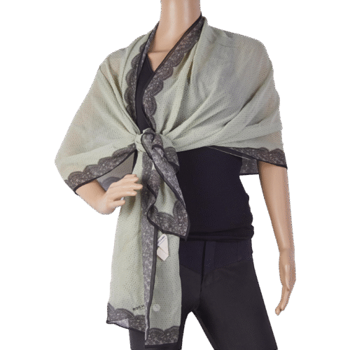 Green Silk Shawl Scarf