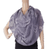 Grey Logo Pattern Silk Shawl Scarf