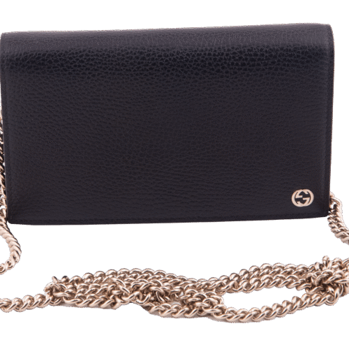 Black Interlocking Logo Clutch Mini Crossbody Shoulder Bag