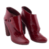 Red Crocodile Embossed Booties High Heels Shoes