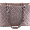 Beige GST Caviar Leather Shopping Tote