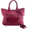 Red Daino Vitello Large Shopping Tote