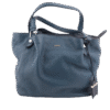 Blue Leather Hobo Shoulder Bag