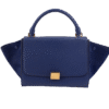 Blue Leather & Suedde Trapeze Bag (New)