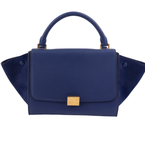 Blue Leather & Suedde Trapeze Bag (New)