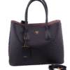 Black Double Cuir Tote Bag