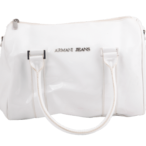 White Vernis Hobo Shoulder Bag