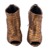 Bronze Peep-Toe Side-Zip Booties