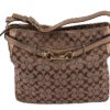 Beige Signature Print Shoulder Bag