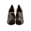 Black Vernis Peep-toe High-Heels Sandals