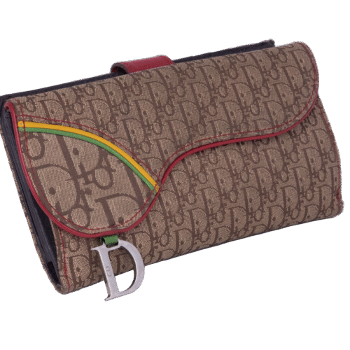 Beige Diorissimo Rasta Saddle Wallet