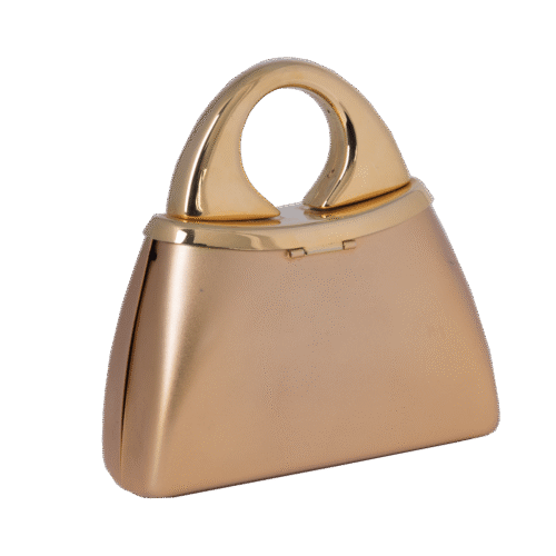 Gold Metallic Mini Evening Top Handle Bag
