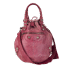Pink "Giant Pimpon " Bucket Leather Bag