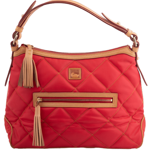 Red Quilted Hobo Shoulder Bag