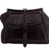 Chocolate Brown Lizard Embossed Shoulder Bag