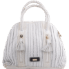 White Leather Pleated Shoulder Bag