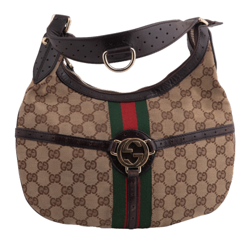 Beige Britt Web Supreme Hobo Shoulder Bag