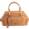Camel Leather Bowling Top Handle Bag