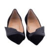 Black Miss Mars Suede and Leather Wing Flats Brand New Size 40