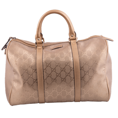 Gold Imprime Coated Canvas Medium Joy Boston Bag
