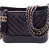 Black Gabrielle Aged Small Leather Shoulder Crossbody Bag