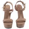 Beige Sculpted Wedge Sandals (Size 37)