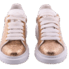 White/Gold Glitters Wedge Sneakers