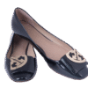 Black Logo Ballerina Flats