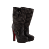 Black Studded High-heeled Ankle Shoes