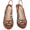 Christian Louboutin Suede Brown Peep Toe Net Sandals