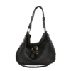 Black Wave Hobo Shoulder Bag