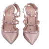 Gold Metallic Leather Rockstud Pumps 100 Heels (Size 40)